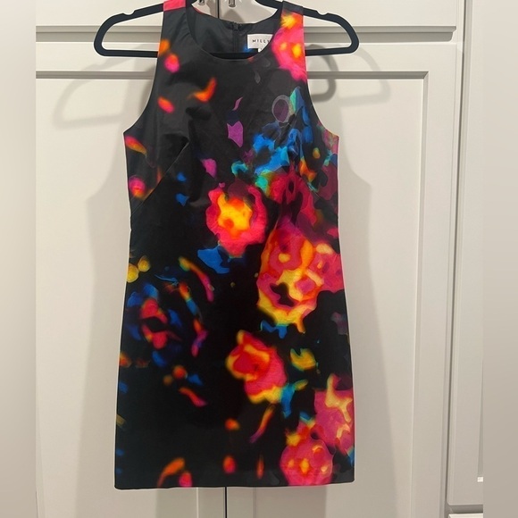 NWT!! Milly New York Rosette A-line Mini Dress. Size 4. Beautiful vibrant print. - Picture 2 of 11